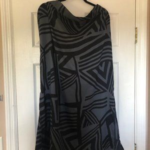 Loft Geometric Print Print Midi Skirt